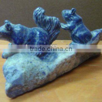 Hot seller semi precious stone squirrel carving gemstone