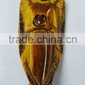 Gemstone tiger eye carve angle jewelry