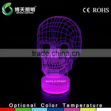 Wholesale factory price customized 3d led light skull