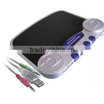 USB Hub Mouse Mat with Speakers & Microphone