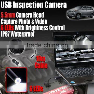 Mini USB Waterproof 5.5mm Inspection Camera With 10m Cable 6 LEDs Lights Endoscope photo-2