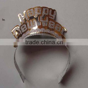 Happy new year paper tiara hair hoop party decoration