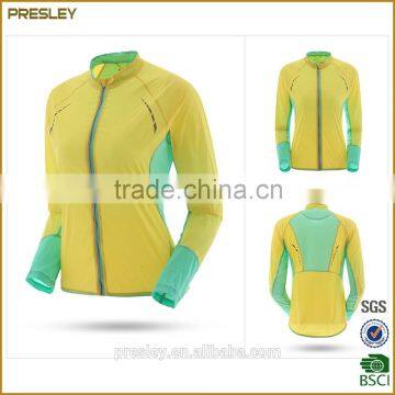 High quality light long sleeve sunscreen jacket windbreaker/runing jacket for marathon