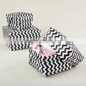 Zigzag Plastic Woven Basket, Set of 3