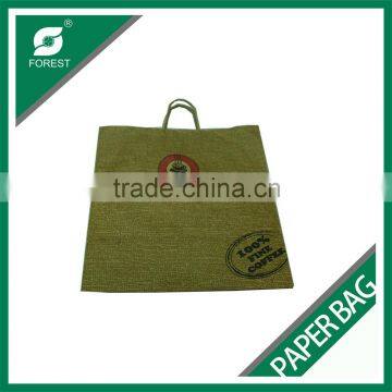 CUSTOM LOGOS DISPOSABLE RECYCLED COFFEE PAPER BAG WITH TWISTED HANDLES
