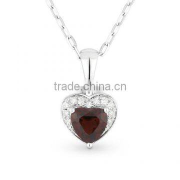 Glamorous Refined With Red Stone Heart Style Necklace