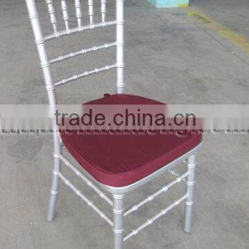 Silver Chiavari Chair with Burgundy Cushion