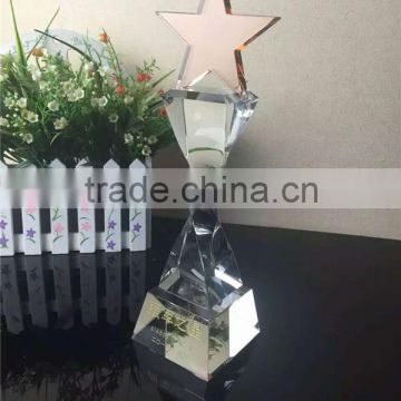 crystal star trophy with base