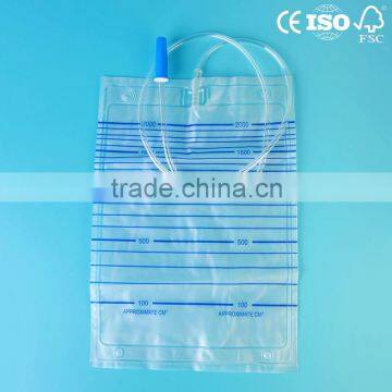 One valve urine bag