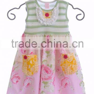 Beautiful Baby Stylish Embroidery Long Sleeve Cotton Dress and Ruffle Pant Kids Clothes photo-4