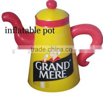 custom-made promotional pvc display inflatable cute tea kettle