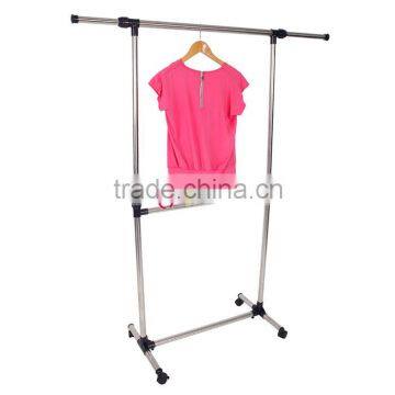 Single-bar Horizontal-stretching Stand Hanging Clothes Rack F02-K Blue