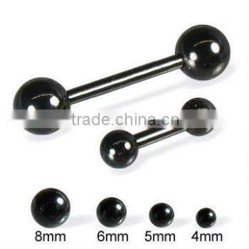 Black Tongue Ring Straight Barbell