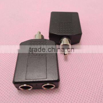 Audio system black RCA male to 6.5 female connector adapter