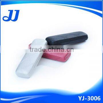 Embossed logo leather optical case slim glasses case