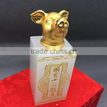 [Factory Sale ]Twelve Animal Zodiac 24K Gold Plating Seal,White jade Big seal