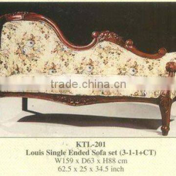 Louis Single Ended Sofa Mahogany Indoor Furniture