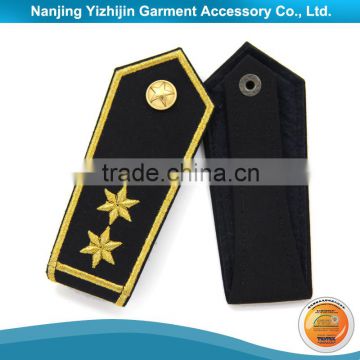 Well made military uniform button on embroidery shoulder epaulette