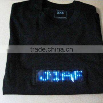 2015 flashing led t shirt with flashing electronic panel made in Guangzhou