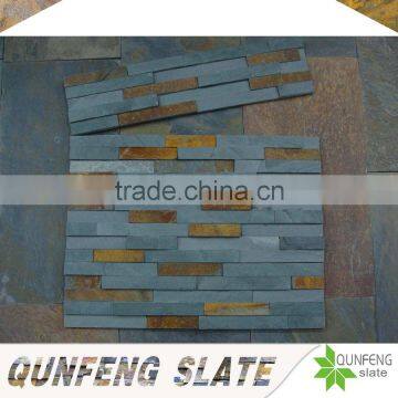 high quality natural split surface finishing green and rusty slate tile veneer stone