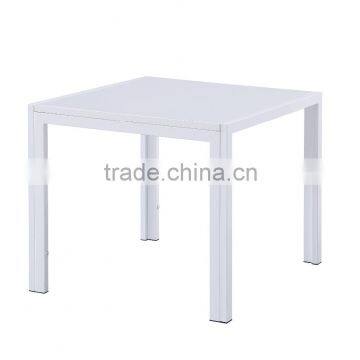 White MDF top powder coated leg end table