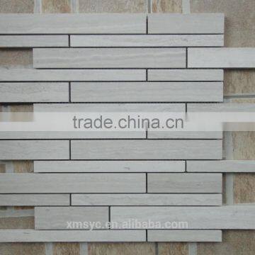 White Cream Marble Mosaic, White Woodvein Marble Mosaic, Round Marble Mosaic photo-4