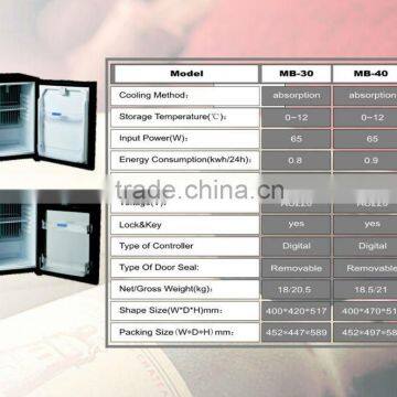 30L Top Grade Hotel Absorption Glass Door Mini Beer Fridge photo-6