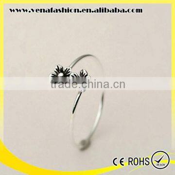 Girl Flower Design Antique Jewerly 925 Titanium Silver photo-3