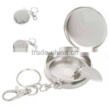 portable pocket metal ashtray keychain