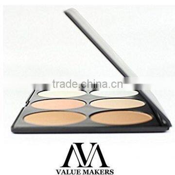 6 Color Foundation, Waterproof Pressed Shading Powder Compact, Long Lasting photo-4