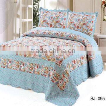 3-Piece Coverlet and Shams Set Quilted Bedspreads King Cotton Flroal Printing