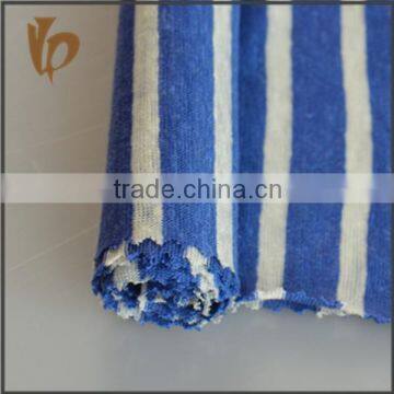 2015 shaoxing pure linen striped jersey ktitted fabric