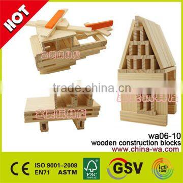 Confirm to EN71 ASTM 240pcs wooden construction block toys