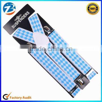 Wholesale Cheap Price Diamond-shaped Printed Braces Mens and Womens Suspenders