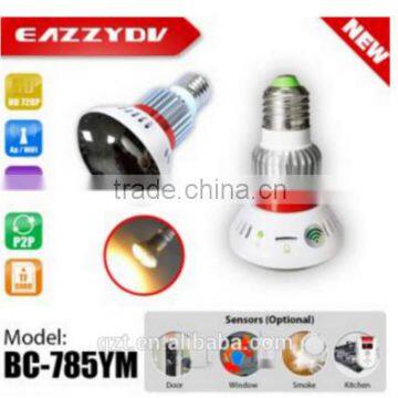 IR wifi hidden camera spy camera design light bulb video recorder cctv camera