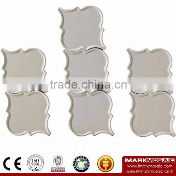 IMARK ANNECY Arabesque Style Vault Lantern Pattern Glossy Ceramic Tile Light Gray Color For Clean House Wall Tile