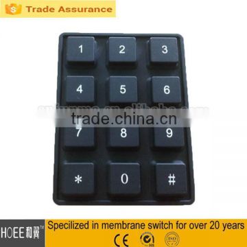 12 keys rubber button numeric keypad silicone rubber lock keypad