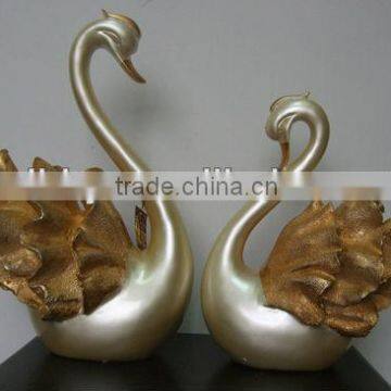 Glass fiber reinfored plastic crafts named "Swan" gold plated