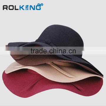 2016 New Fashion Ladies Bowler Hat Girls Wool Felt Hat