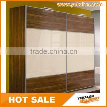 High end wardrobe overlay sliding door wardrobe MFC and UV lacquer finish closet