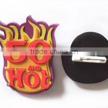 Fashion Custom Soft Pvc Badge With Pins