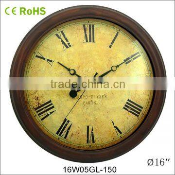 2015 vintage style wooden antique quartz clock (16W05GL-150)