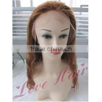 Beautiful color lace front wig soft Fully hand cap high quality100% virgin brazilain hair wigs