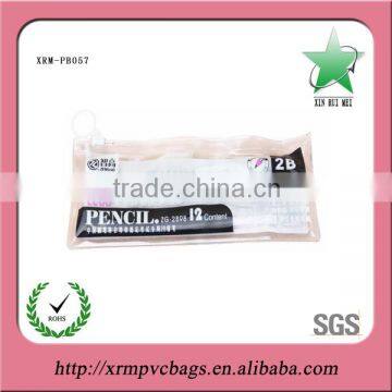 Clear plastic zipper pencil bag for promotion