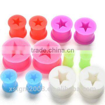 Plugs Thin Silicone Flexible Body Piercing Jewlery Skin Tunnel Plugs Hollow Ear Stretcher