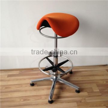 New Fabric 24 Saddle Stool with Footrest, Saddle Stool 24, Saddle Seat Bar Stool