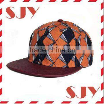 Floral Print Custom Strapback Hat With Leather Brim photo-2
