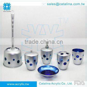 Taiwan Manufacturer High Quality Tumbler Lotion Dispenser Cotton Jar Soap Dish Acrylic Bathroom Supplies