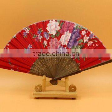 Chinese Various Style Bamboo Hand Fan Dance Craft Fan Folding Silk Hand Fan