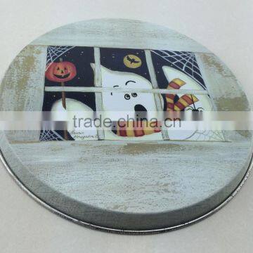 Custom round metal tin tray
